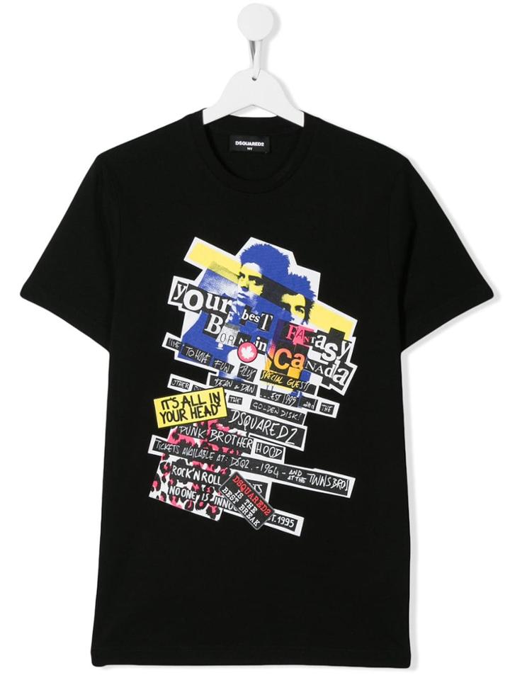 Dsquared2 Kids Collage Print T-shirt - Black