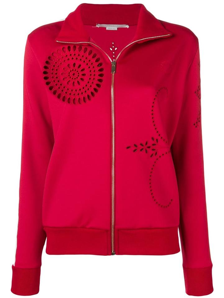 Stella Mccartney Broderie Detail Zipped Track Jacket - Red