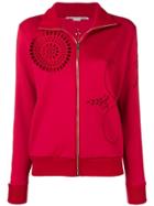 Stella Mccartney Broderie Detail Zipped Track Jacket - Red