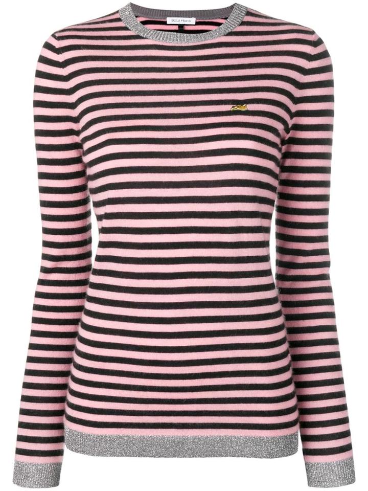 Bella Freud Striped Print Top - Black