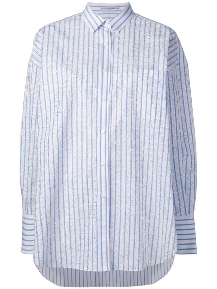 Ermanno Scervino Rhinestone-embellished Shirt - Blue