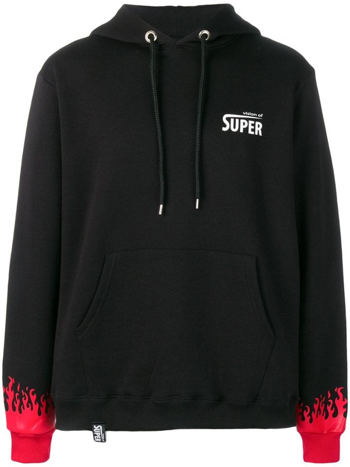 Vision Of Super Flame Cuff Hoodie - Black