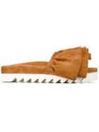 Joshua Sanders Ruffle Detail Slides - Brown