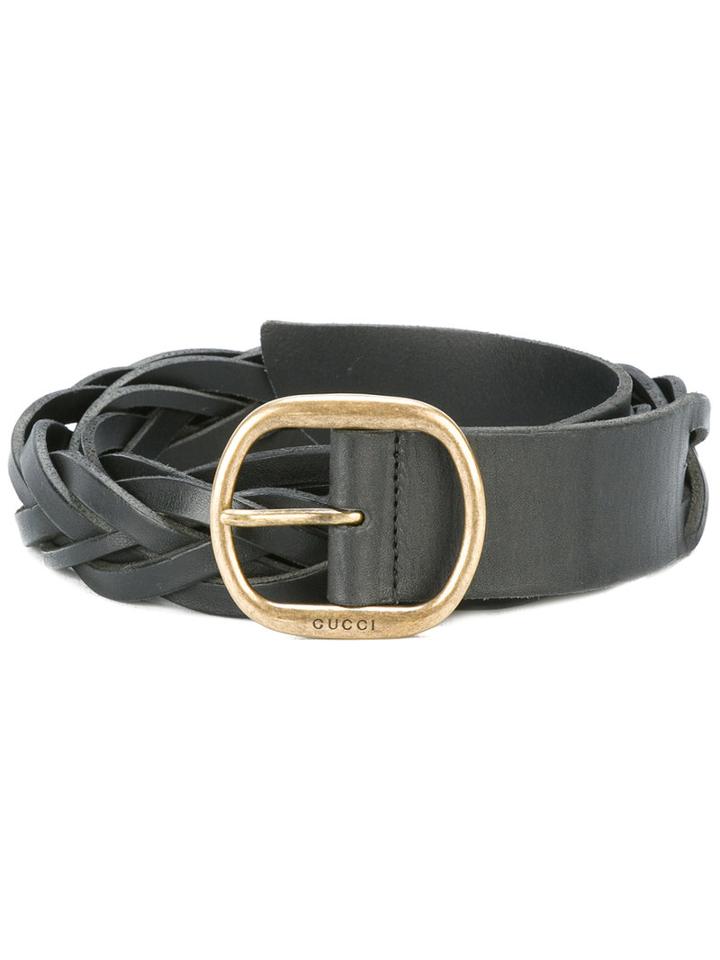 Gucci - Braided Belt - Men - Leather - 100, Black, Leather
