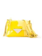 Sara Battaglia Fringed Shoulder Bag, Women's, Yellow/orange, Leather