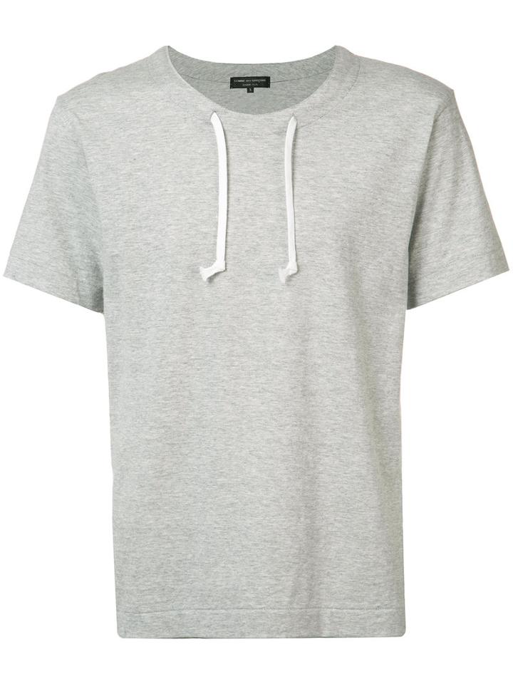 Comme Des Garçons Homme Plus Drawstring Neck T-shirt, Men's, Size: Large, Grey, Cotton