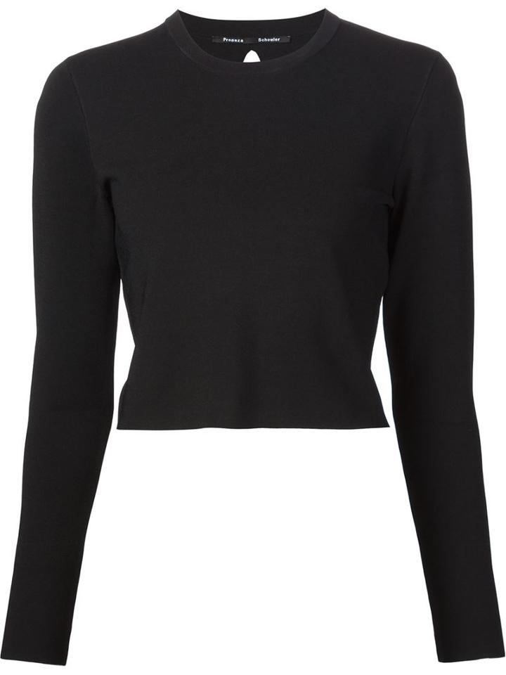 Proenza Schouler Cropped Top, Women's, Size: S, Black, Polyester/viscose