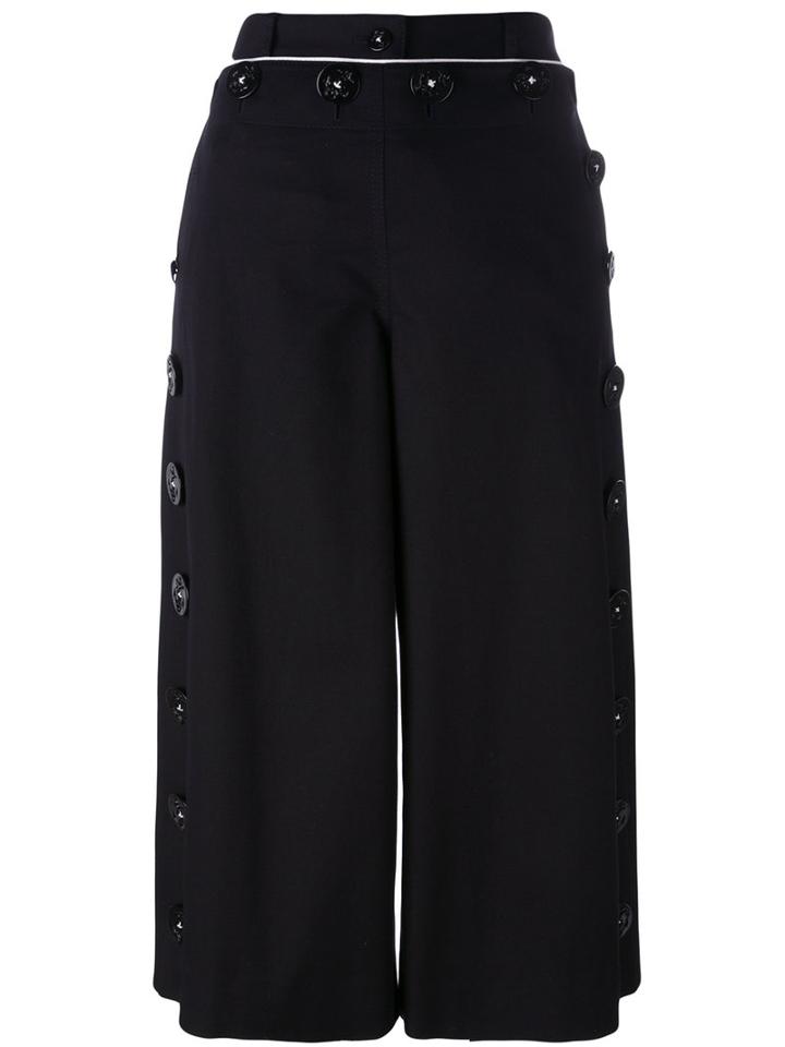 Dolce & Gabbana Cropped Trousers, Women's, Size: 44, Blue, Cotton/spandex/elastane