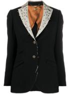 Maurizio Miri Michelle Contrast Lapel Blazer - Black