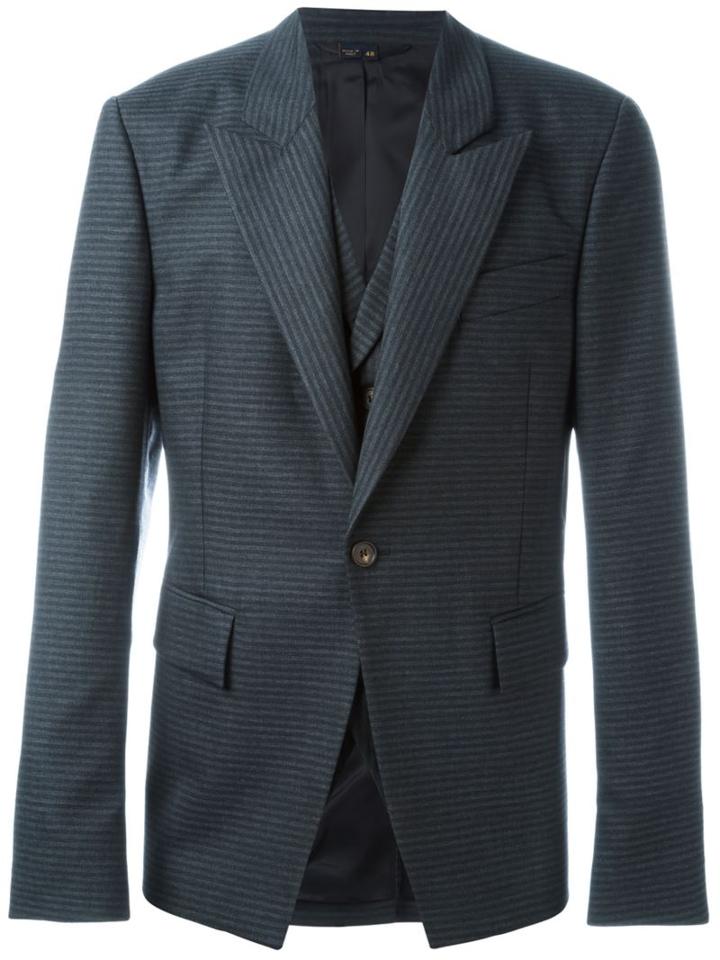 Vivienne Westwood Man One Button Blazer, Men's, Size: 46, Grey, Cotton/viscose/virgin Wool