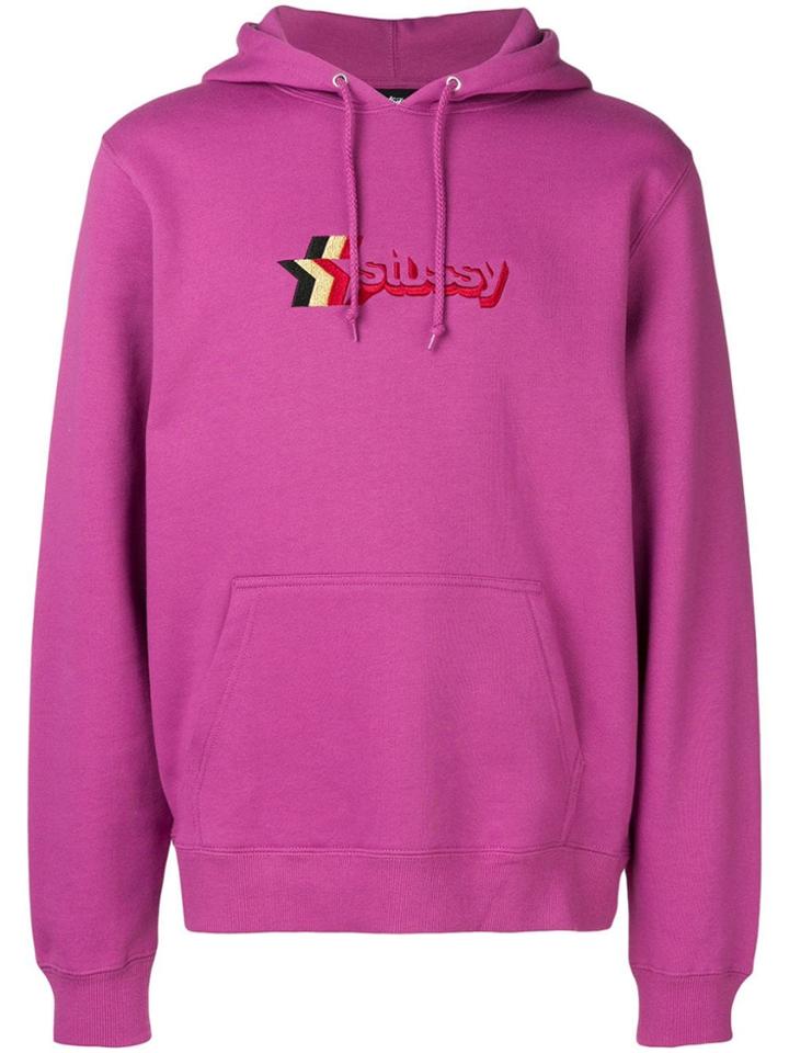 Stussy Logo Embroidered Hoodie - Purple