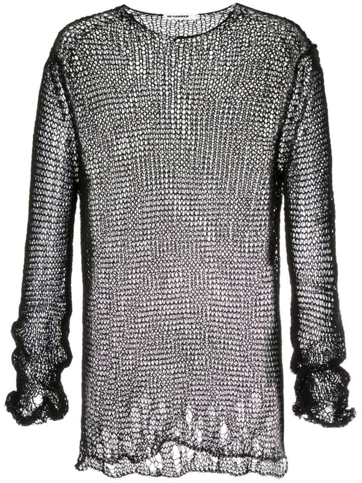 Jil Sander Sheer Net Jumper - Black