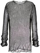 Jil Sander Sheer Net Jumper - Black