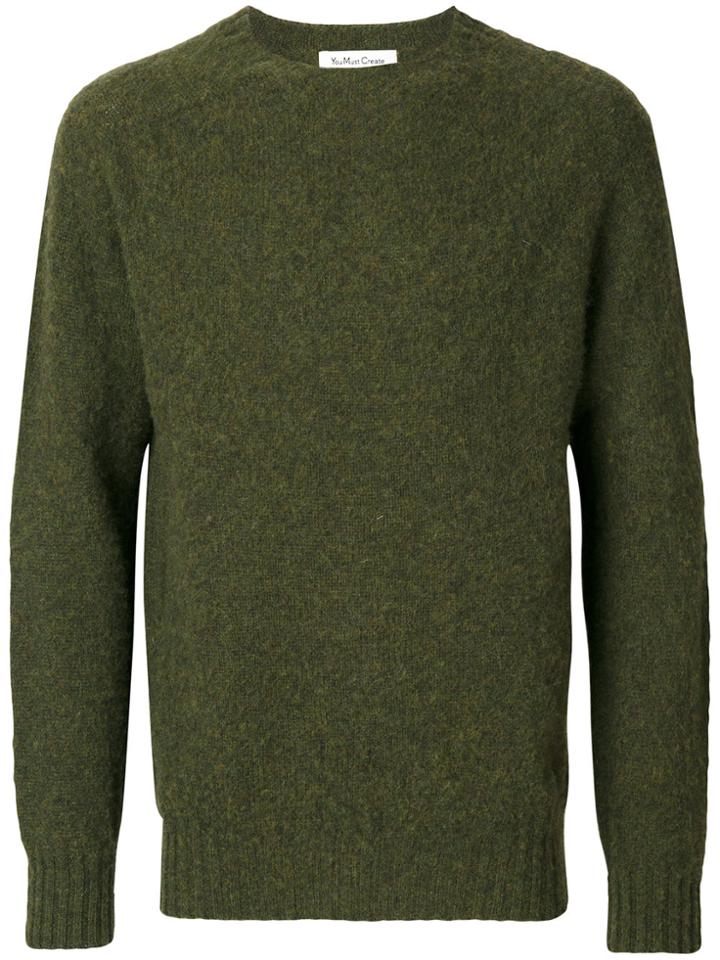 Ymc Suedehead Brushed Crew Sweater - Green