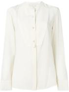 Stella Mccartney Mandarin Collar Shirt, Women's, Size: 40, Nude/neutrals, Silk
