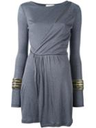 Pierre Balmain Asymmetric Wrap Dress, Women's, Size: 40, Grey, Polyester/viscose/wool
