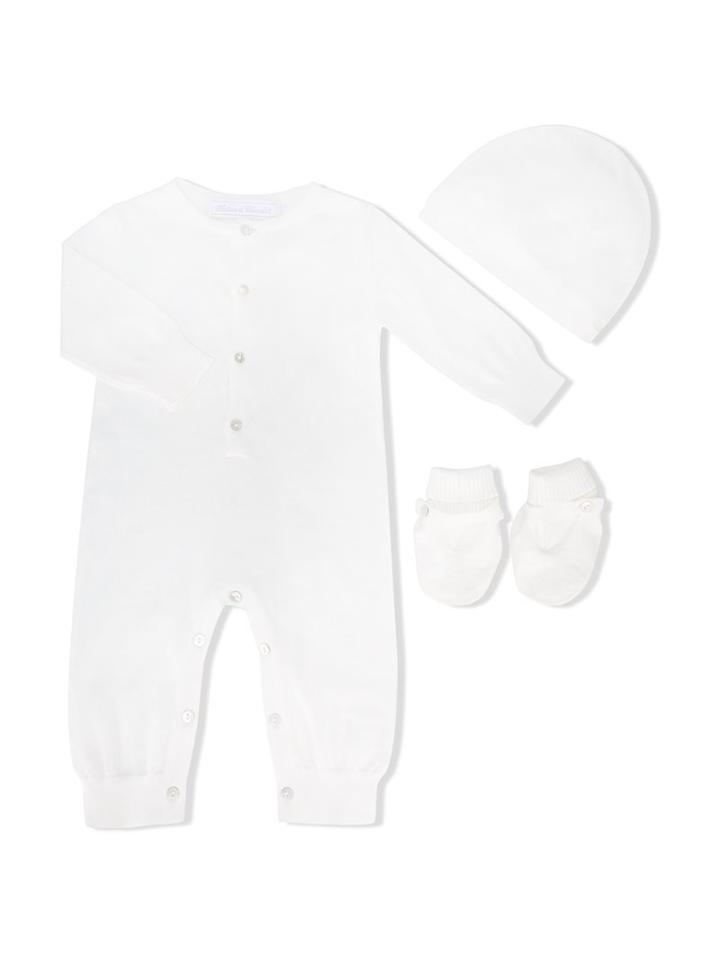 Tartine Et Chocolat - Round Neck Romper - Kids - Cotton/cashmere - 6 Mth, White