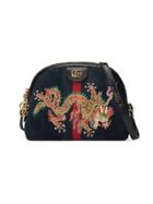 Gucci Ophidia Embroidered Shoulder Bag - Blue