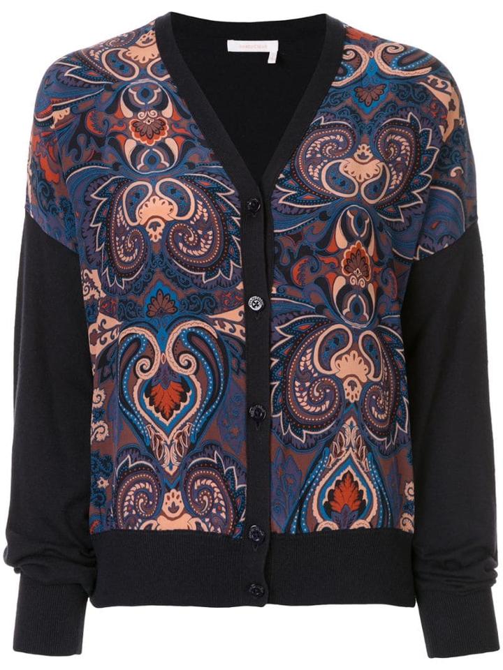 See By Chloé Paisley Print V-neck Cardigan - Black