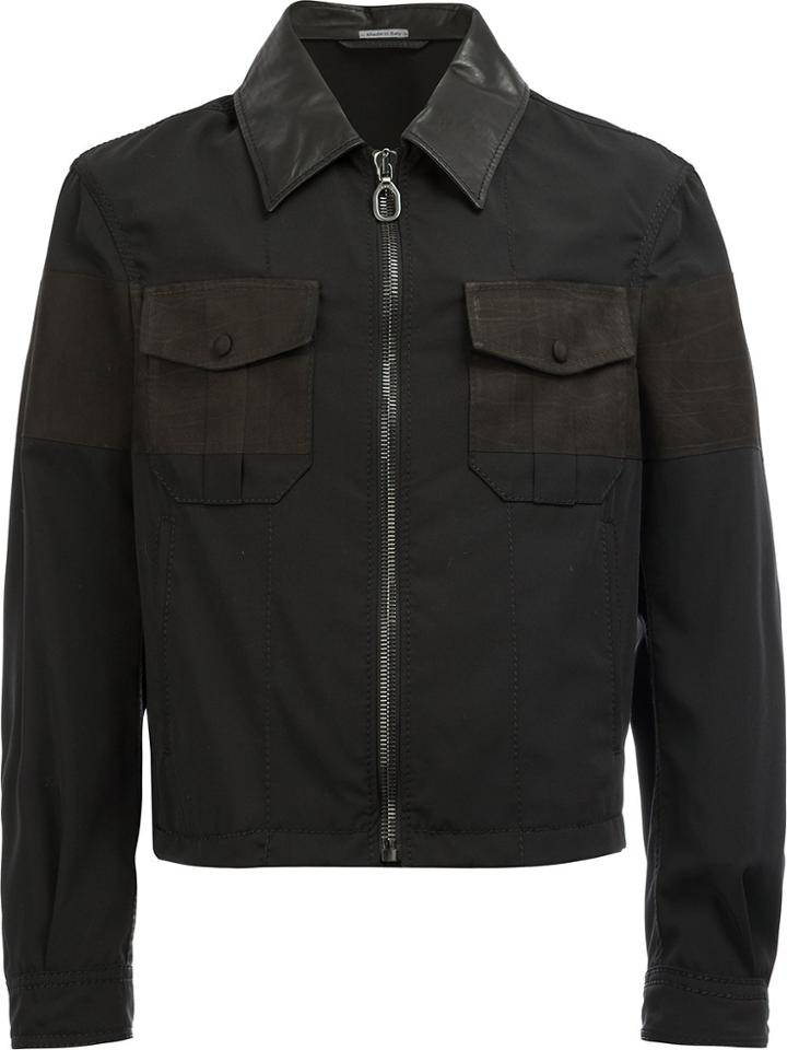 Lanvin Cropped Zip Front Shirt Jacket - Black