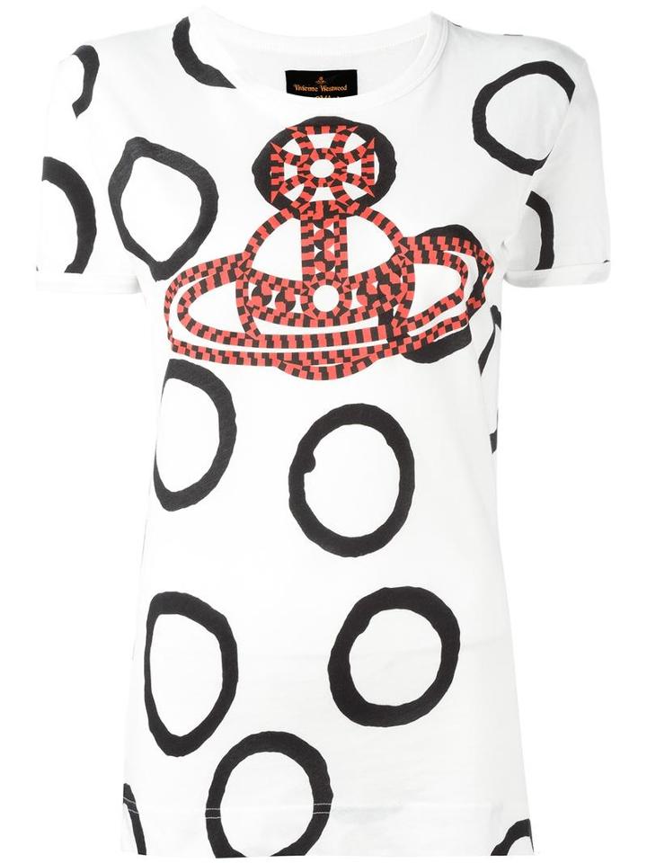 Vivienne Westwood Anglomania Orb Print T-shirt, Women's, Size: Small, White, Cotton