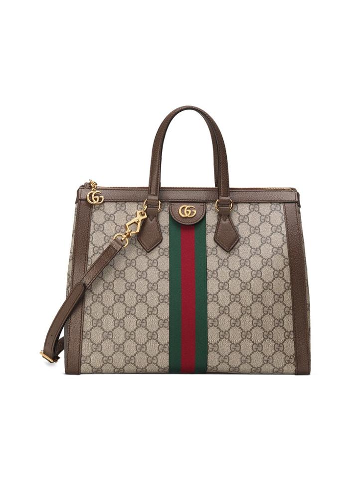 Gucci Ophidia Gg Medium Top Handle Bag - Neutrals