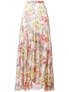Philosophy Di Lorenzo Serafini Long Floral Patterned Skirt, Women's, Size: 40, Nude/neutrals, Silk/cotton