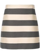 Derek Lam Striped A-line Skirt - Black