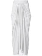 Rick Owens Lilies - Draped Long Skirt - Women - Cotton/polyamide/viscose - 42, Nude/neutrals, Cotton/polyamide/viscose