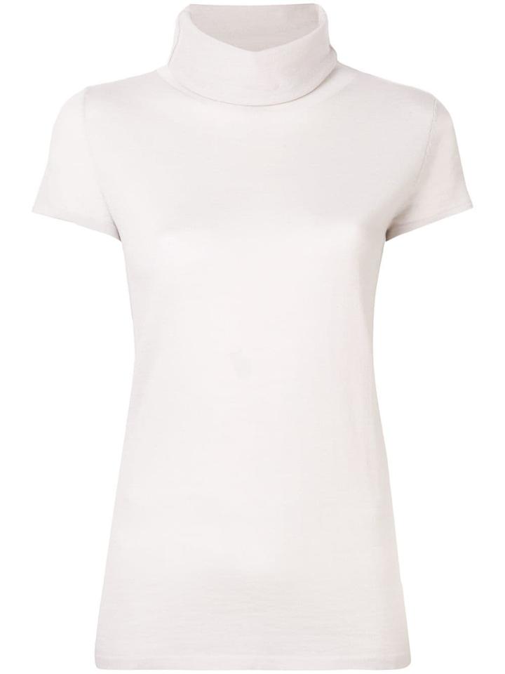 Hemisphere Turtleneck Fine Knit Top - White