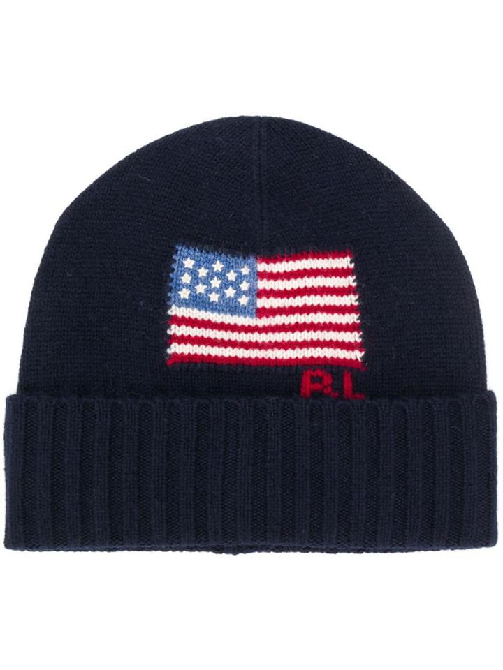 Polo Ralph Lauren Knit Flag Beanie - Blue