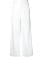 Bassike - Denim Wide Leg Trousers - Women - Cotton - 6, White, Cotton