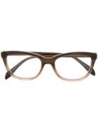 Alexander Mcqueen Eyewear Gradient Square Glasses - Brown