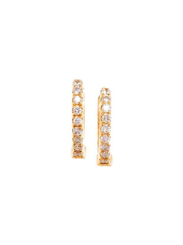 Rosa De La Cruz Diamond Hoop Earrings - Metallic