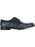 Dolce & Gabbana Classic Derby Shoes, Men's, Size: 44, Blue, Cotton/calf Leather/rubber