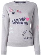 Kenzo - Slogan Print Sweatshirt - Women - Cotton - M, Women's, Grey, Cotton