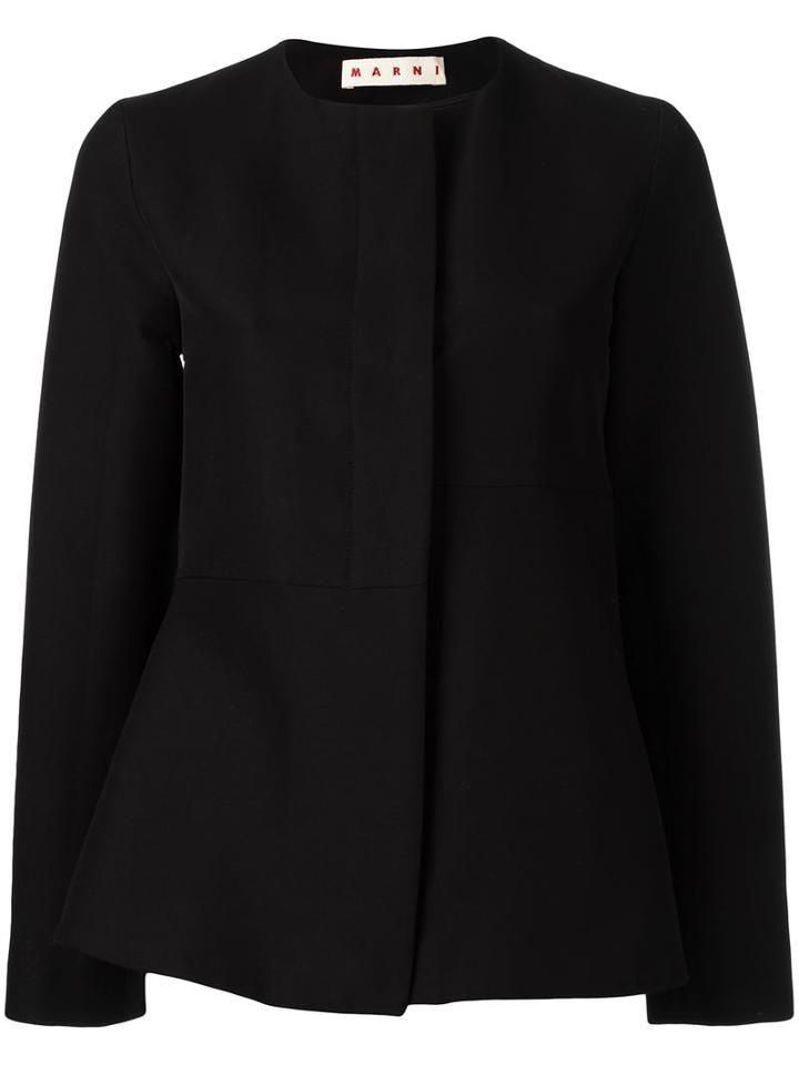 Marni Flared Jacket, Women's, Size: 38, Black, Cotton/silk