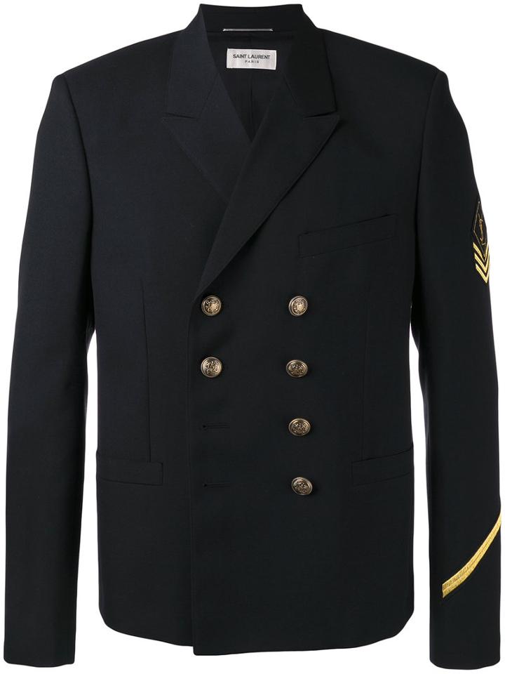 Saint Laurent - Double Breasted Military Jacket - Men - Wool - 48, Black, Wool