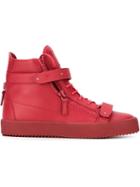 Giuseppe Zanotti Design Coby Hi-top Sneakers, Men's, Size: 45, Red, Rubber/leather