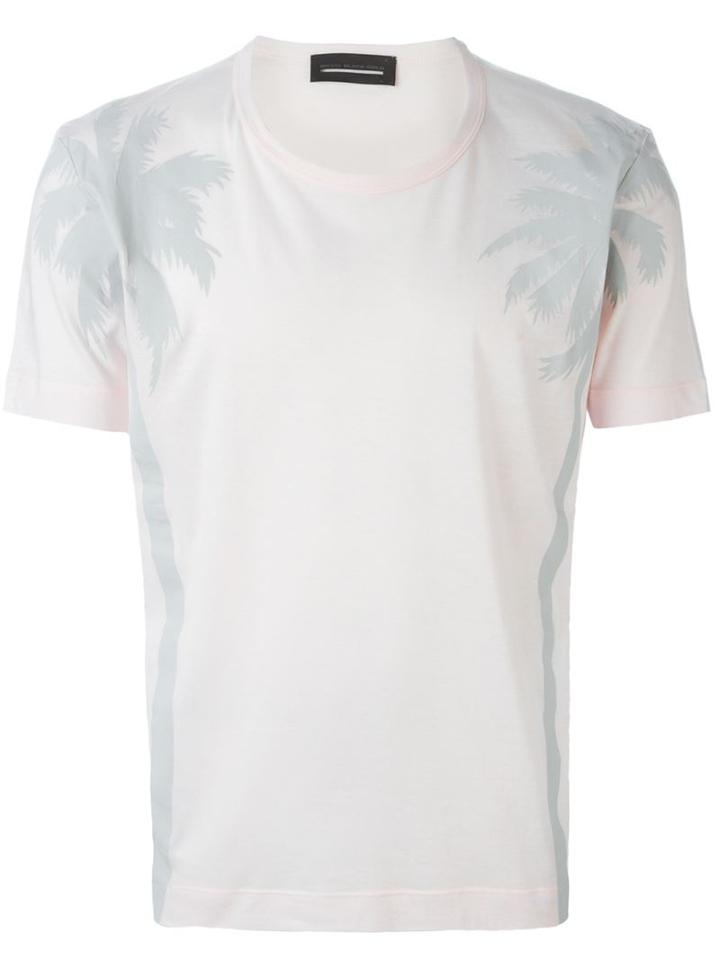 Diesel Black Gold Palm Tree Print T-shirt, Men's, Size: Xl, Pink/purple, Cotton
