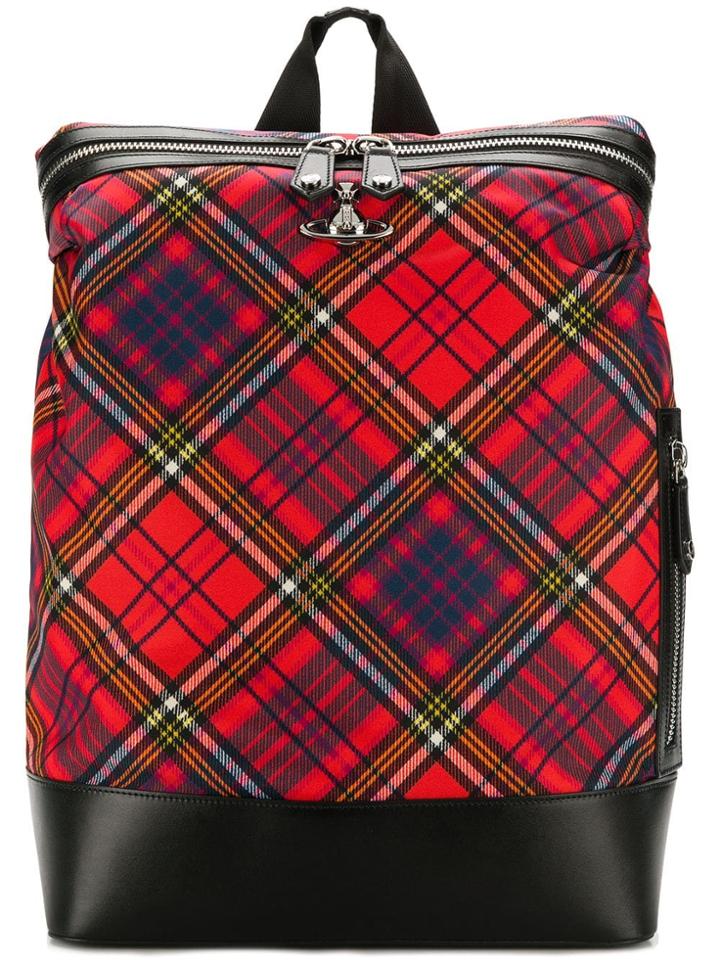 Vivienne Westwood Tartan Logo Backpack - Red
