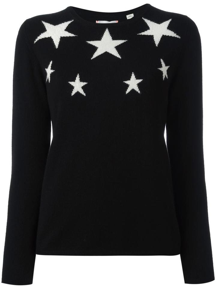 Chinti And Parker Rainbow Star Intarsia Jumper, Women's, Size: Large, Black, Cashmere