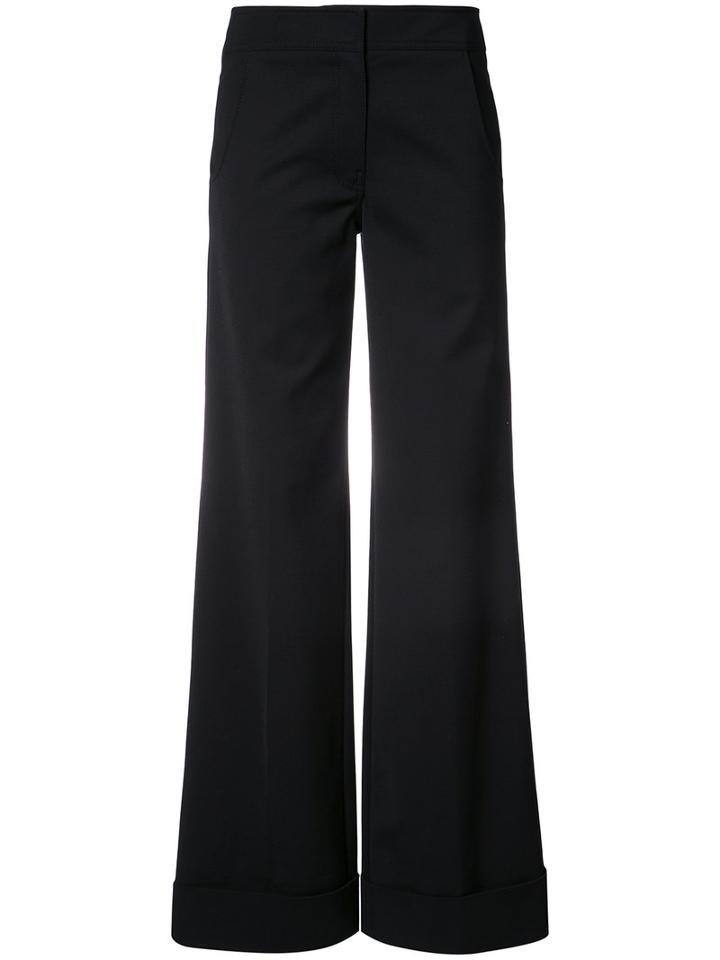 Derek Lam - Wide Leg Tailored Trousers - Women - Cotton/elastodiene/polyamide - 44, Black, Cotton/elastodiene/polyamide