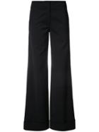 Derek Lam - Wide Leg Tailored Trousers - Women - Cotton/elastodiene/polyamide - 44, Black, Cotton/elastodiene/polyamide