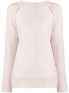 Eleventy Panel Knitted Jumper - Nude & Neutrals