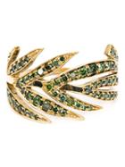 Marc Alary Diamond Leaf Ring, Women's, Size: 7 1/2, Metallic, 18kt Gold/diamond