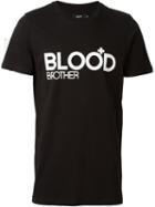 Blood Brother Logo Print T-shirt, Men's, Size: Large, Black, Cotton