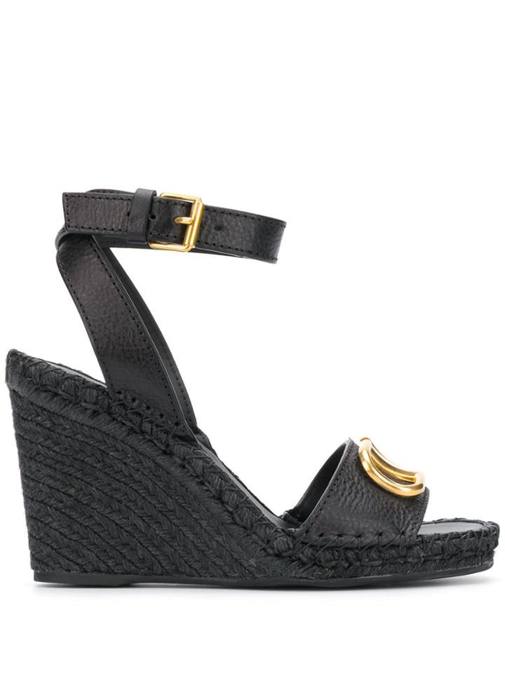 Valentino Garavani Vlogo Cowhide 105 Sandals - Black