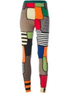 Moschino Patchwork Knit Leggings, Women's, Size: 42, Polyester/rayon/virgin Wool