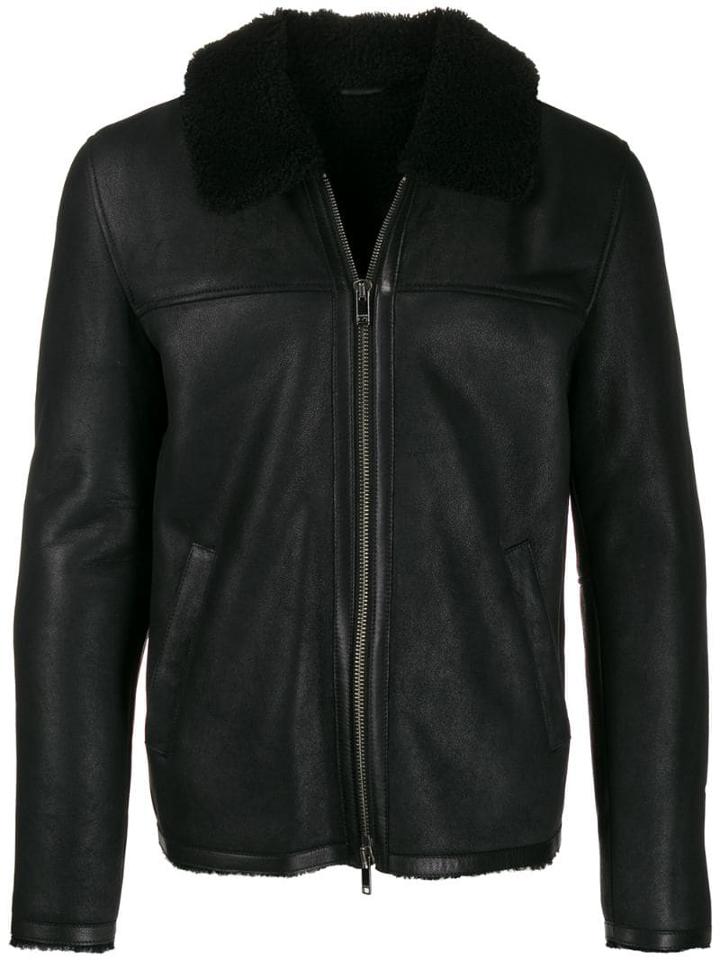 Dondup Shearling Jacket With Zipper - Black